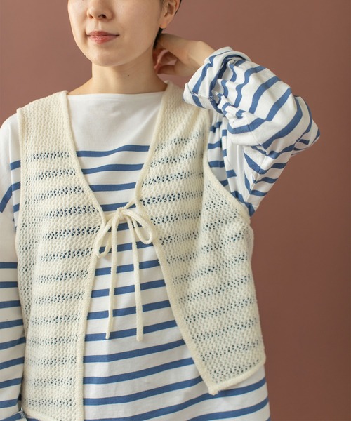 PAR ICI（パーリッシィ）の「LOOP YARN リボンベスト（ベスト・レディース・ホワイト・FREE）」の18枚目の写真