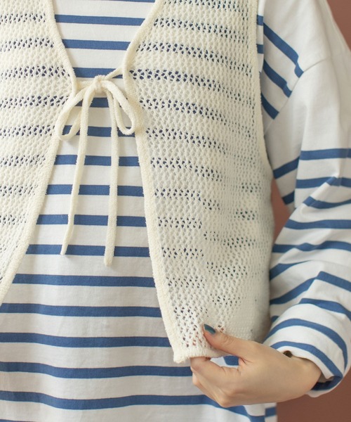 PAR ICI（パーリッシィ）の「LOOP YARN リボンベスト（ベスト・レディース・ホワイト・FREE）」の20枚目の写真