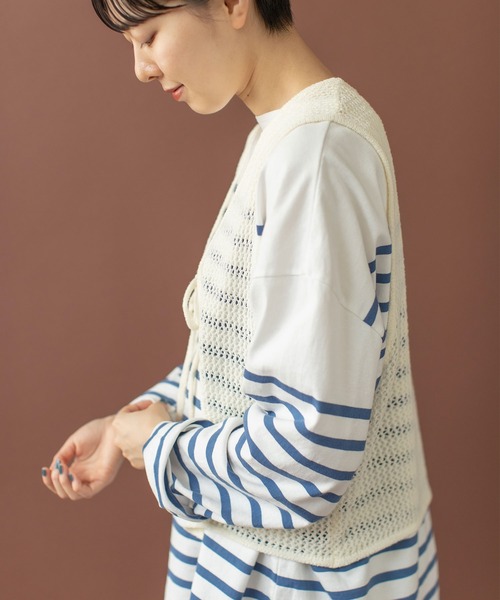 PAR ICI（パーリッシィ）の「LOOP YARN リボンベスト（ベスト・レディース・ホワイト・FREE）」の19枚目の写真