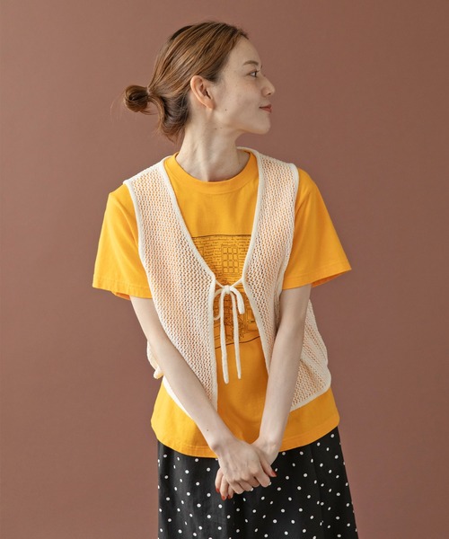 PAR ICI（パーリッシィ）の「LOOP YARN リボンベスト（ベスト・レディース・ホワイト・FREE）」の2枚目の写真