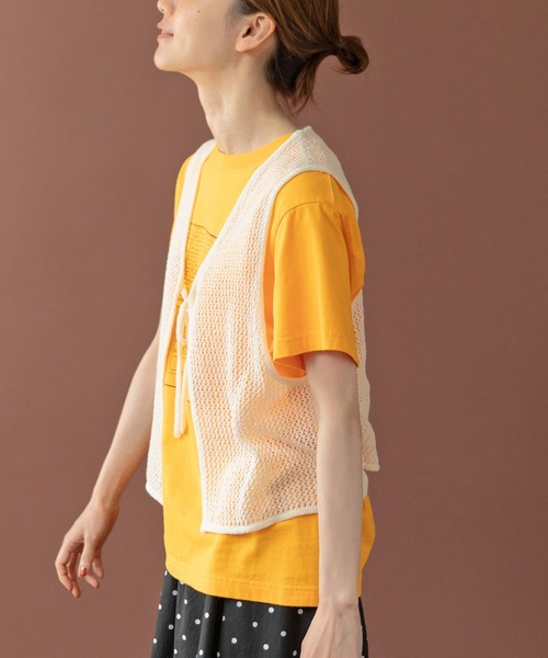 PAR ICI（パーリッシィ）の「LOOP YARN リボンベスト（ベスト・レディース・ホワイト・FREE）」の3枚目の写真