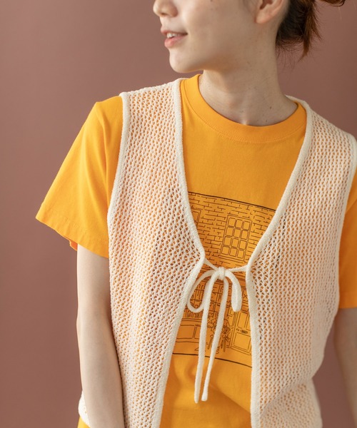 PAR ICI（パーリッシィ）の「LOOP YARN リボンベスト（ベスト・レディース・ホワイト・FREE）」の6枚目の写真