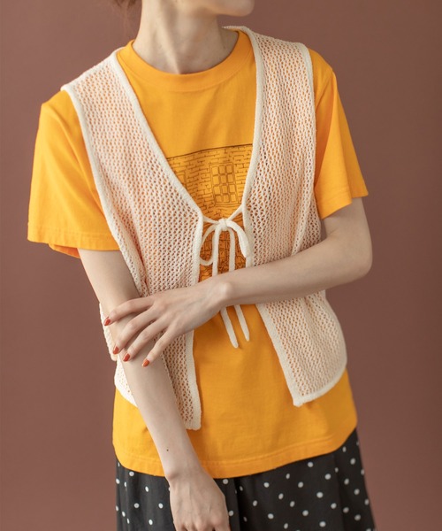 PAR ICI（パーリッシィ）の「LOOP YARN リボンベスト（ベスト・レディース・ホワイト・FREE）」の5枚目の写真