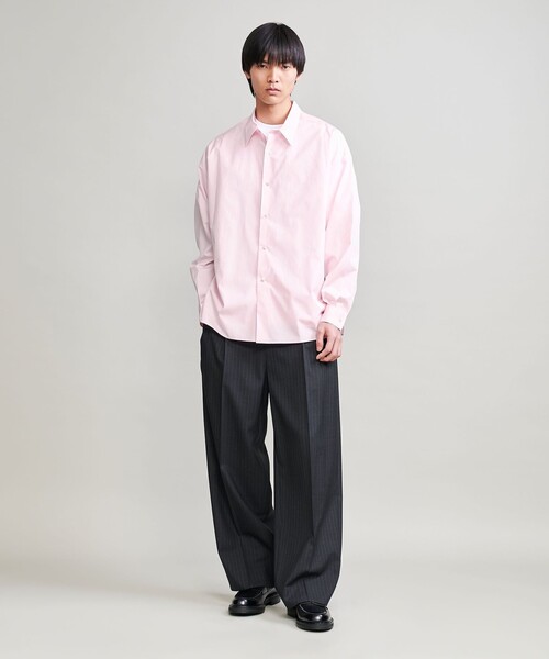 H　BEAUTY&YOUTH UNITED ARROWS（エイチビューティーアンドユースユナイテッドアローズ）の「＜H＞ソリッド プランプ ワンピースカラーシャツ（シャツ/ブラウス・メンズ・ライトピンク/ライトブルー・L/S/M）」の9枚目の写真