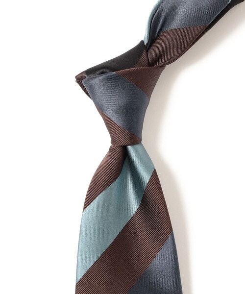 Holliday & Brown（ホリデーアンドブラウン）の「Holliday & Brown / シルク ストライプ ネクタイ（ネクタイ・メンズ・ネイビー・ONE SIZE）」の3枚目の写真