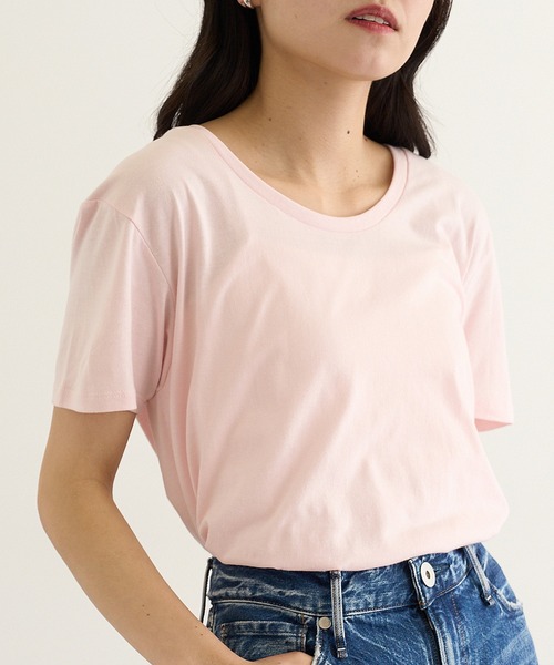 TRUSS(トラス)の「【TRUSS】スリムフィット UネックTシャツ SFU-114(Tシャツ/カットソー・レディース・ホワイト/グレー/ブラック/オフホワイト/イエロー/ピンク/スカイブルー・S/M/L)」の7枚目の写真