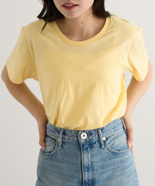 TRUSS(トラス)の「【TRUSS】スリムフィット UネックTシャツ SFU-114(Tシャツ/カットソー・レディース・ホワイト/グレー/ブラック/オフホワイト/イエロー/ピンク/スカイブルー・S/M/L)」の6枚目の写真