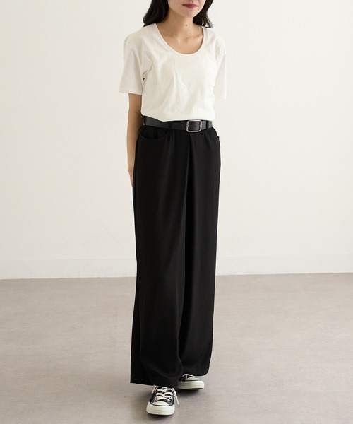 TRUSS(トラス)の「【TRUSS】スリムフィット UネックTシャツ SFU-114(Tシャツ/カットソー・レディース・ホワイト/グレー/ブラック/オフホワイト/イエロー/ピンク/スカイブルー・S/M/L)」の11枚目の写真