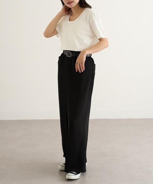 TRUSS(トラス)の「【TRUSS】スリムフィット UネックTシャツ SFU-114(Tシャツ/カットソー・レディース・ホワイト/グレー/ブラック/オフホワイト/イエロー/ピンク/スカイブルー・S/M/L)」の12枚目の写真