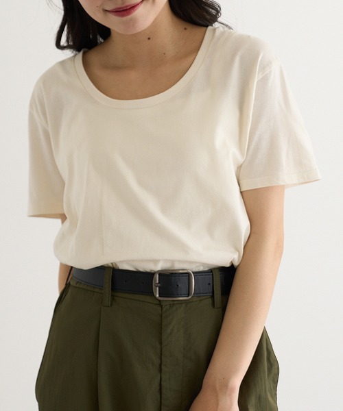 TRUSS(トラス)の「【TRUSS】スリムフィット UネックTシャツ SFU-114(Tシャツ/カットソー・レディース・ホワイト/グレー/ブラック/オフホワイト/イエロー/ピンク/スカイブルー・S/M/L)」の14枚目の写真