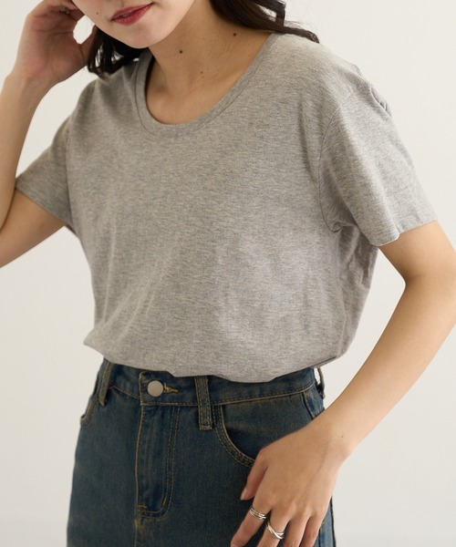 TRUSS(トラス)の「【TRUSS】スリムフィット UネックTシャツ SFU-114(Tシャツ/カットソー・レディース・ホワイト/グレー/ブラック/オフホワイト/イエロー/ピンク/スカイブルー・S/M/L)」の22枚目の写真