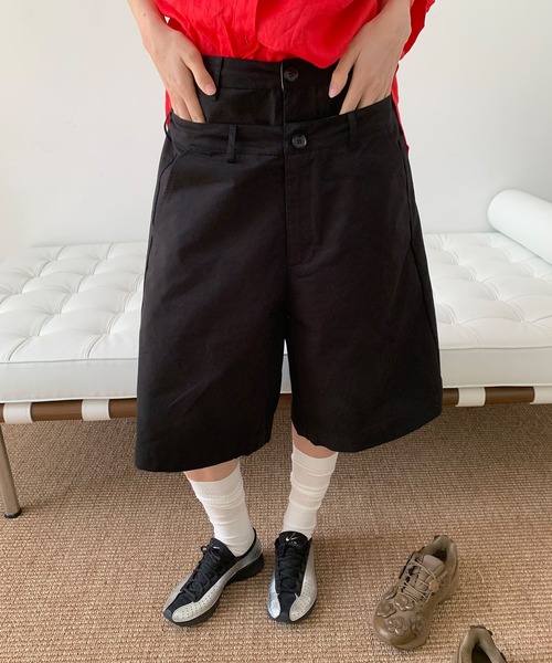 新品未使用　ローヘン　lohen タブルウェスト　ハーフパンツ lohen ローヘン ダブルウェストハーフパンツ 36 - メルカリ