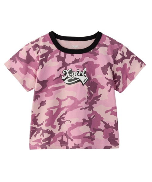 xgirl 迷彩Tシャツ　M CURSIVE LOGO CAMO S/S BABY TEE（Tシャツ/カットソー）｜X-girl