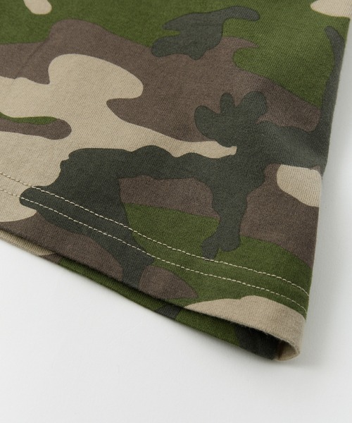 X-girl（エックスガール）の「CURSIVE LOGO CAMO S/S BABY TEE（Tシャツ/カットソー・レディース・カモフラージュ/ピンク・M/S）」の5枚目の写真