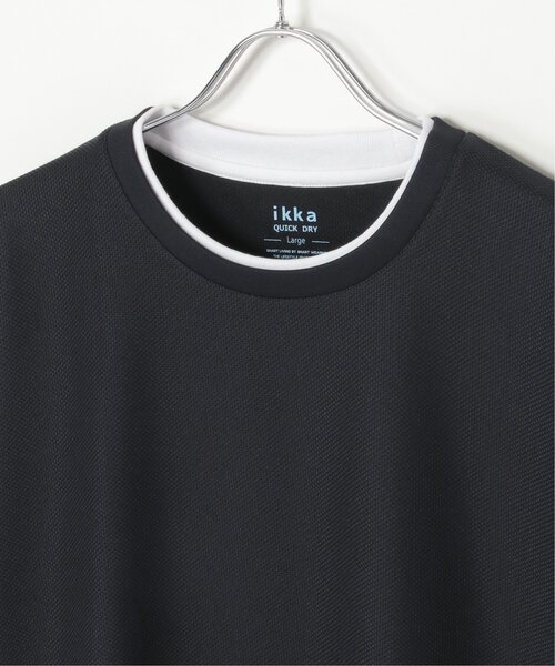 ikka（イッカ）の「【プチプラ1990円（税抜）】【吸水速乾】ドライ鹿の子レイヤードTシャツ5分袖（Tシャツ/カットソー・メンズ・ライム/ピンク/ベージュ/ネイビー/エメラルドブルー・S/M/L/XL）」の22枚目の写真