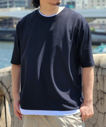 ikka | 【プチプラ1990円(税抜)】【吸水速乾】ドライ鹿の子レイヤードTシャツ5分袖(Tシャツ/カットソー)