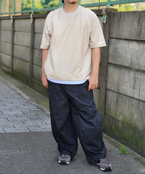 ikka（イッカ）の「【プチプラ1990円（税抜）】【吸水速乾】ドライ鹿の子レイヤードTシャツ5分袖（Tシャツ/カットソー・メンズ・ライム/ピンク/ベージュ/ネイビー/エメラルドブルー・S/M/L/XL）」の7枚目の写真