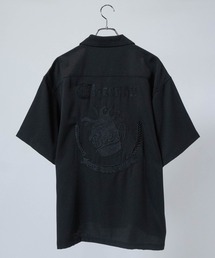 【q】バック刺繍 ボーリングシャツ ボトル/ビール