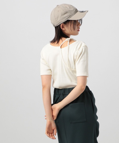 BAYFLOW（ベイフロー）の「[適度な肌見せ]レイヤードライクリブ半袖T（Tシャツ/カットソー・レディース・ブラック/オフホワイト・FREE）」の4枚目の写真