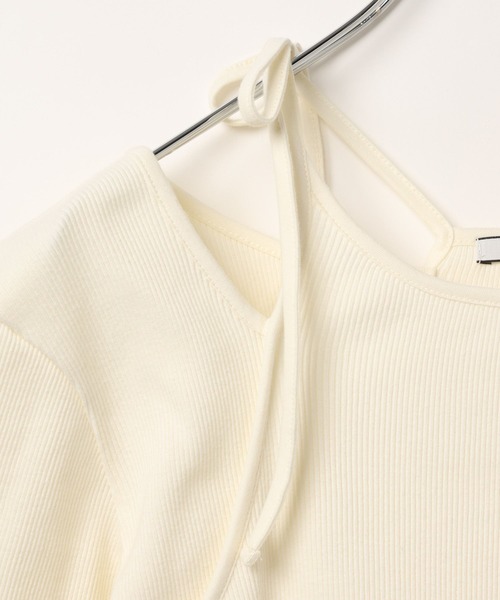 BAYFLOW（ベイフロー）の「[適度な肌見せ]レイヤードライクリブ半袖T（Tシャツ/カットソー・レディース・ブラック/オフホワイト・FREE）」の11枚目の写真
