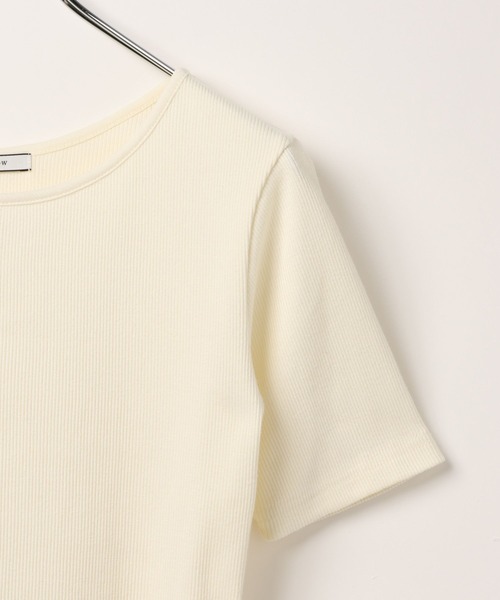 BAYFLOW（ベイフロー）の「[適度な肌見せ]レイヤードライクリブ半袖T（Tシャツ/カットソー・レディース・ブラック/オフホワイト・FREE）」の12枚目の写真