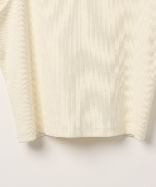 BAYFLOW（ベイフロー）の「[適度な肌見せ]レイヤードライクリブ半袖T（Tシャツ/カットソー・レディース・ブラック/オフホワイト・FREE）」の14枚目の写真