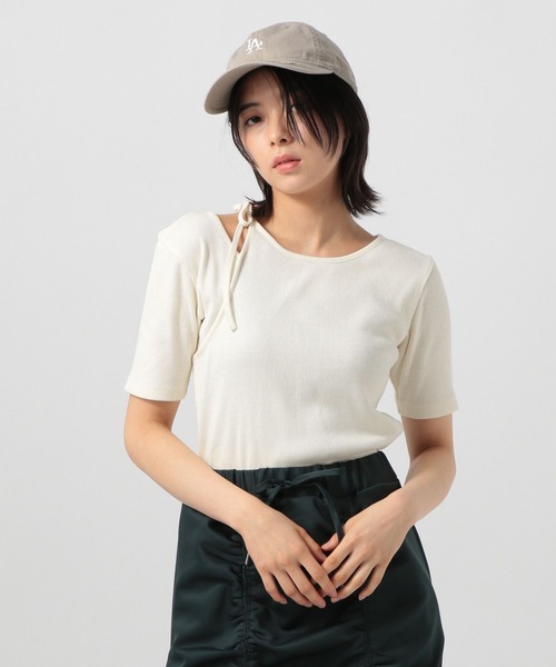 BAYFLOW（ベイフロー）の「[適度な肌見せ]レイヤードライクリブ半袖T（Tシャツ/カットソー・レディース・ブラック/オフホワイト・FREE）」の21枚目の写真