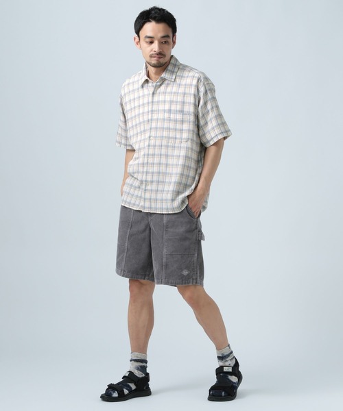 BAYFLOW（ベイフロー）の「［快適な着心地］楊柳チェックシャツ（シャツ/ブラウス・メンズ・グリーン/オレンジ/オフホワイト・MEDIUM/LARGE）」の4枚目の写真