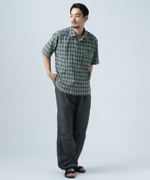 BAYFLOW（ベイフロー）の「［快適な着心地］楊柳チェックシャツ（シャツ/ブラウス・メンズ・グリーン/オレンジ/オフホワイト・MEDIUM/LARGE）」の6枚目の写真