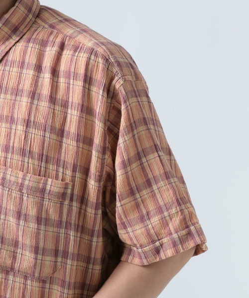 BAYFLOW（ベイフロー）の「［快適な着心地］楊柳チェックシャツ（シャツ/ブラウス・メンズ・グリーン/オレンジ/オフホワイト・MEDIUM/LARGE）」の11枚目の写真