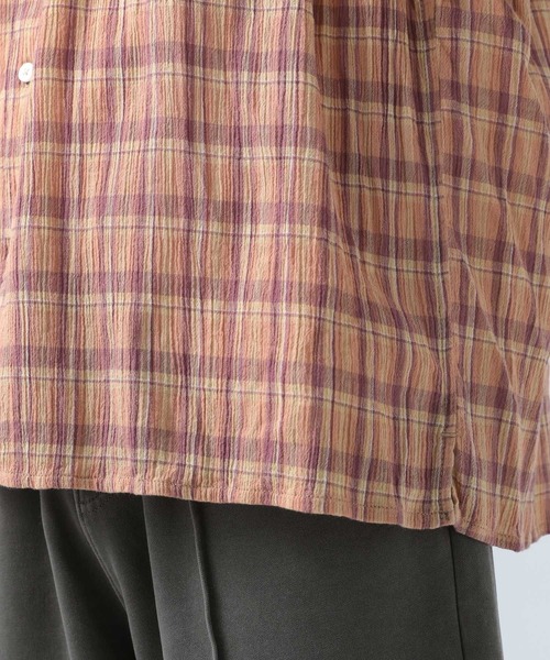 BAYFLOW（ベイフロー）の「［快適な着心地］楊柳チェックシャツ（シャツ/ブラウス・メンズ・グリーン/オレンジ/オフホワイト・MEDIUM/LARGE）」の12枚目の写真