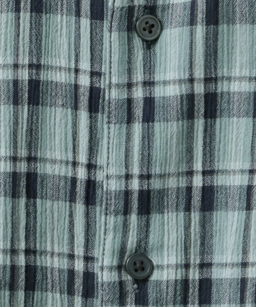 BAYFLOW（ベイフロー）の「［快適な着心地］楊柳チェックシャツ（シャツ/ブラウス・メンズ・グリーン/オレンジ/オフホワイト・MEDIUM/LARGE）」の17枚目の写真