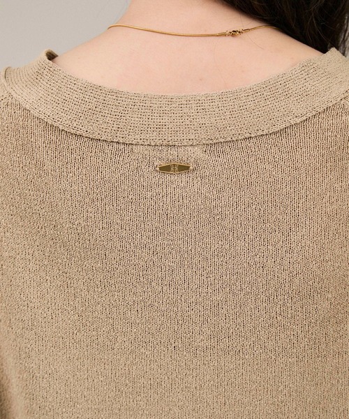 SALON adam et rope'（サロン アダム エ ロペ）の「ペーパーヤーンVネックカーディガン［手洗い可/和紙素材］（カーディガン/ボレロ・レディース・チャコールグレー/ベージュ・FREE）」の14枚目の写真