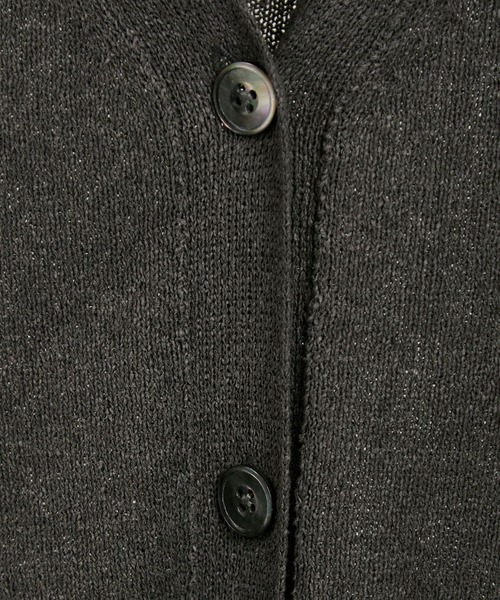 SALON adam et rope'（サロン アダム エ ロペ）の「ペーパーヤーンVネックカーディガン［手洗い可/和紙素材］（カーディガン/ボレロ・レディース・チャコールグレー/ベージュ・FREE）」の16枚目の写真