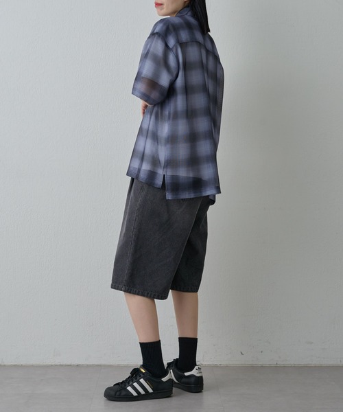 COLONY 2139(コロニートゥーワンスリーナイン)の「メッシュオンブレチェック半袖シャツ(シャツ/ブラウス・メンズ・ブラック/ホワイト/ブルー・MEDIUM/LARGE)」の19枚目の写真