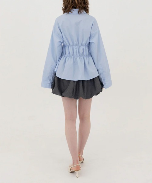 RANCLIC(ランクリック)の「シャーリングワイドスリーブシャツ(シャツ/ブラウス・レディース・ブルー/ホワイト×ブルー/ブラウン・FREE)」の21枚目の写真