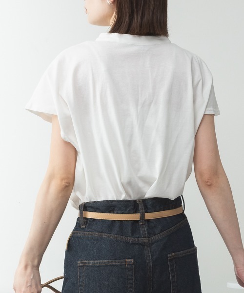 RCD(アールシーディー)の「スキッパーTシャツカットソー(Tシャツ/カットソー・レディース・テラコッタ/ホワイト/カーキ/ブラック/ピンクベージュ/ライトブラウン/ミント・M-L/LL~3L/4L~5L)」の19枚目の写真