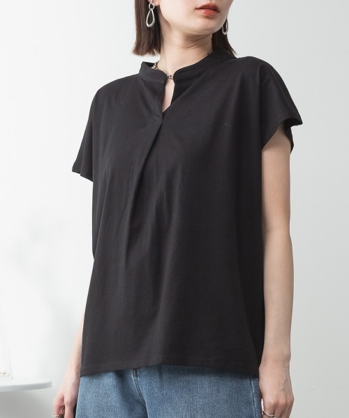 RCD(アールシーディー)の「スキッパーTシャツカットソー(Tシャツ/カットソー・レディース・テラコッタ/ホワイト/カーキ/ブラック/ピンクベージュ/ライトブラウン/ミント・M-L/LL~3L/4L~5L)」の16枚目の写真