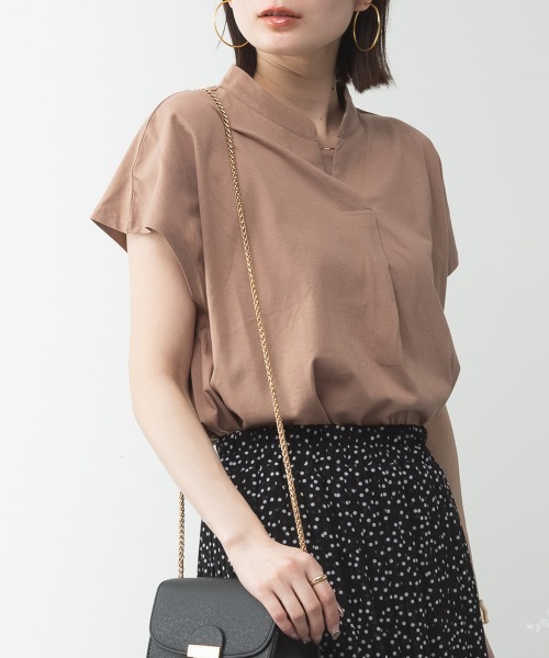 RCD(アールシーディー)の「スキッパーTシャツカットソー(Tシャツ/カットソー・レディース・テラコッタ/ホワイト/カーキ/ブラック/ピンクベージュ/ライトブラウン/ミント・M-L/LL~3L/4L~5L)」の22枚目の写真