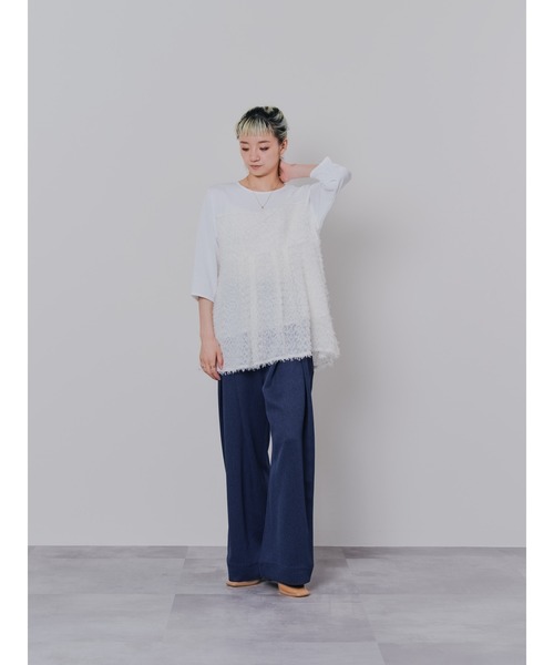 DOLLUPOOPS（ドールアップウップス）の「フロントリボンワイドタックパンツ（スラックス・レディース・チャコールグレー/グレー/ネイビー・38）」の10枚目の写真