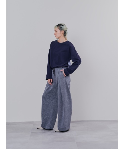 DOLLUPOOPS（ドールアップウップス）の「フロントリボンワイドタックパンツ（スラックス・レディース・チャコールグレー/グレー/ネイビー・38）」の8枚目の写真