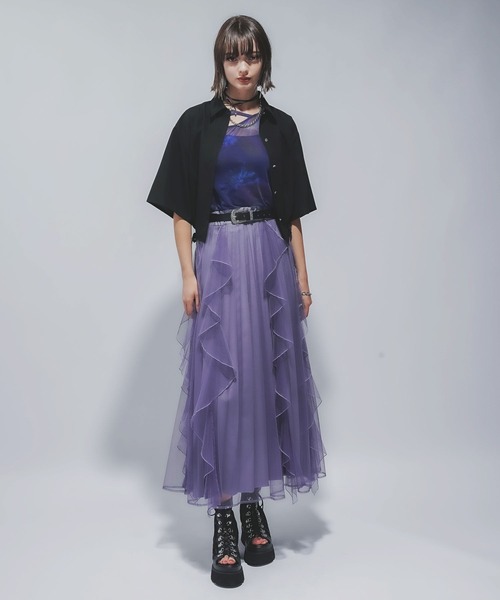 HARE（ハレ）の「リネンライクショートシャツ(HARE)（シャツ/ブラウス・レディース・ブラック/グリーン・FREE）」の3枚目の写真