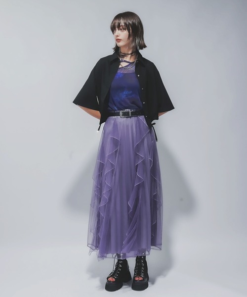 HARE（ハレ）の「リネンライクショートシャツ(HARE)（シャツ/ブラウス・レディース・ブラック/グリーン・FREE）」の4枚目の写真