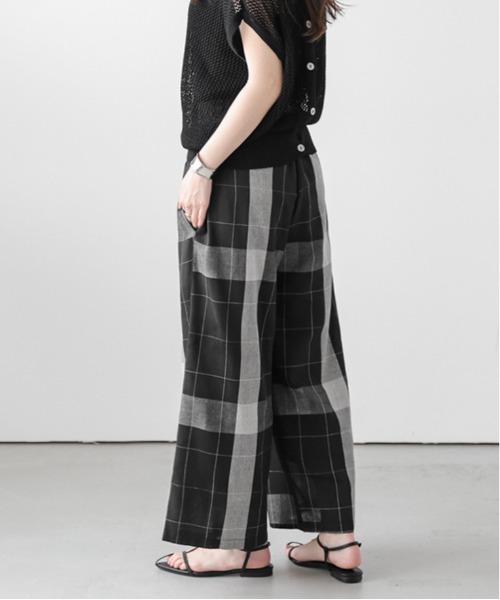 セール】チェック柄イージーパンツ（その他パンツ）｜La-gemme