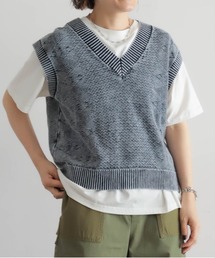 NOMBRE IMPAIR | アッシュドウォッシュコットン　V開きベスト(ベスト)