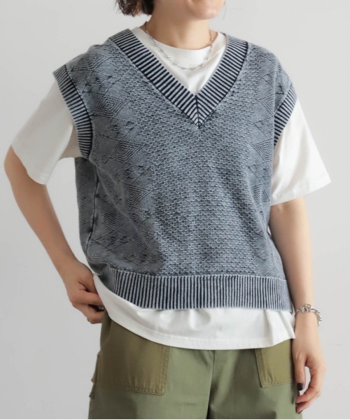 45R コットンベスト アッシュドウォッシュコットン V開きベスト | NOMBRE IMPAIR