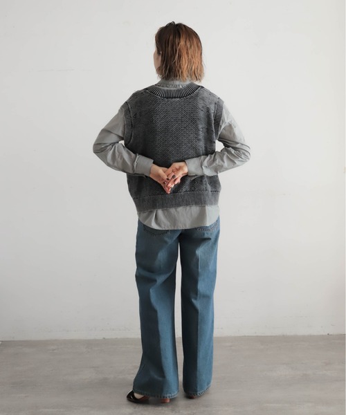 アッシュドウォッシュコットン V開きベスト | NOMBRE IMPAIR