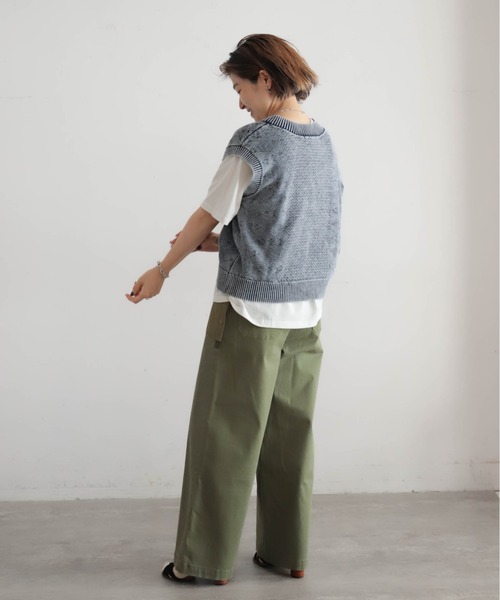 NOMBRE IMPAIR（ノンブルアンペール）の「アッシュドウォッシュコットン　V開きベスト（ベスト・レディース・ネイビー/ブラック・FREE）」の21枚目の写真