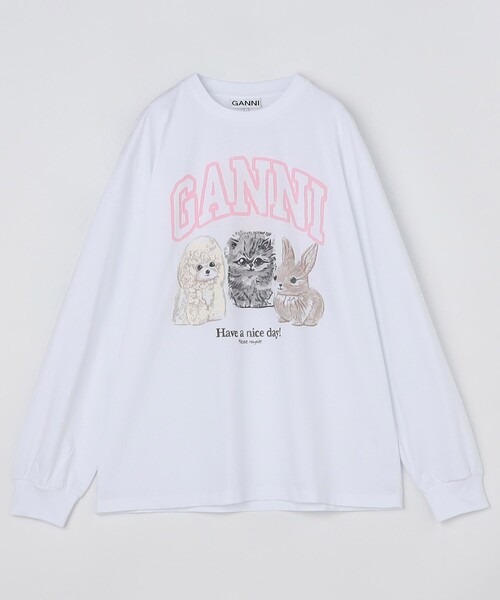 tシャツ GANNI/ガニー Heavy Jersey Animals LS TEE / T4275 / アニマルプリント ロングスリーブTシャツ レ GANNI/ガニー Heavy Jersey Animals LS TEE / T4275 / アニマル