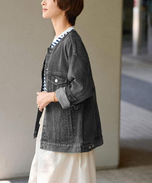 JOURNAL STANDARD relume（ジャーナルスタンダード　レリューム）の「《追加》デニムジャケット（デニムジャケット・レディース・ネイビー/ブラック/ブルー・FREE）」の13枚目の写真